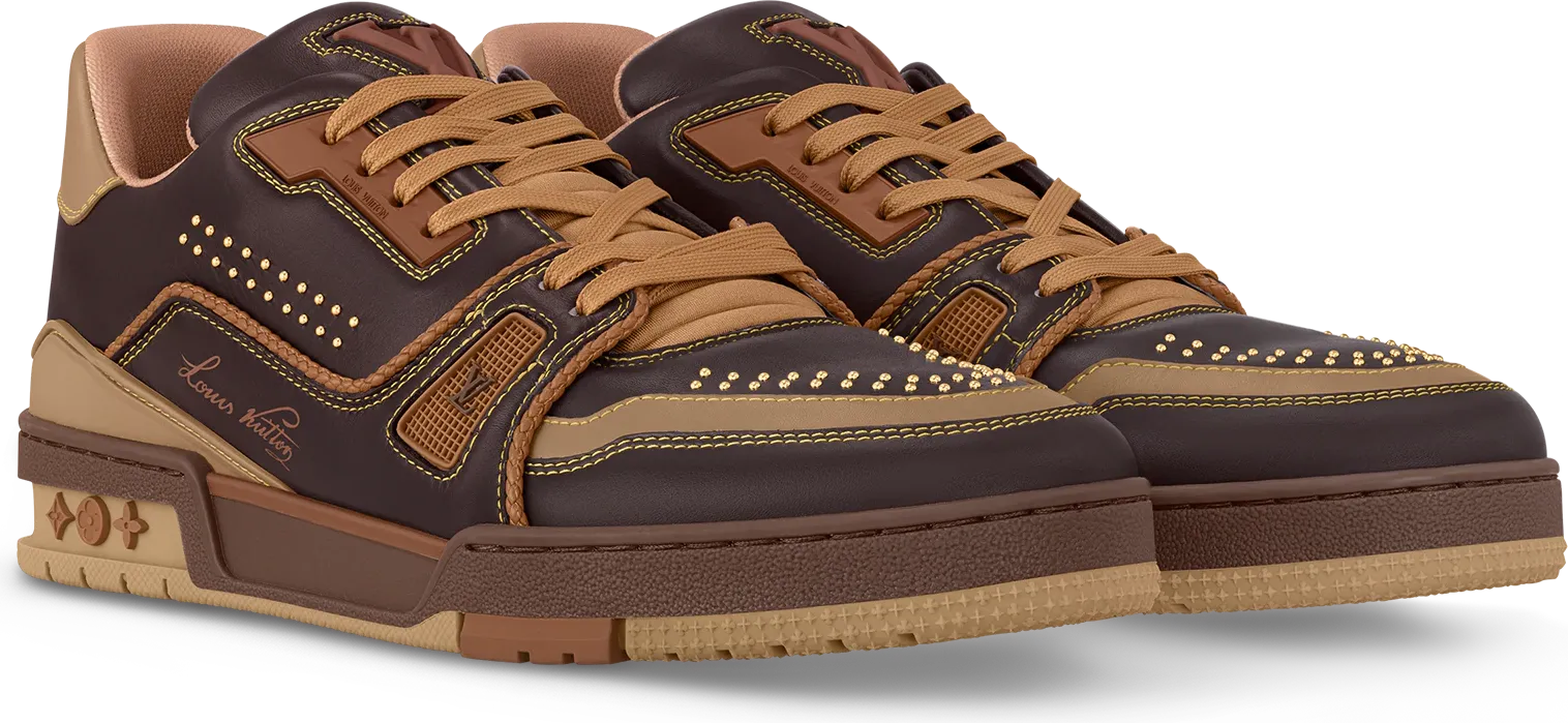 Louis Vuitton LV Trainer Sneaker Monogram Eclipse Brown view 2